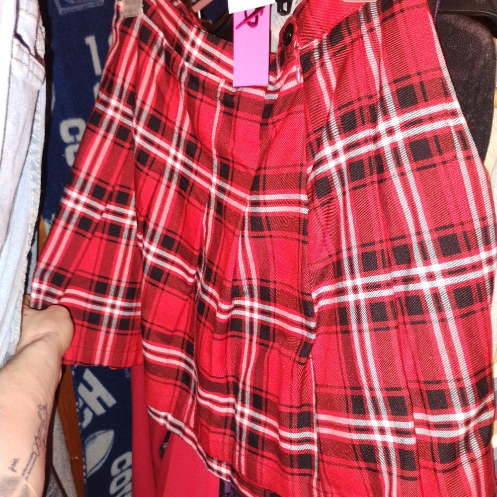 Rue21 Red Plaid Mini Skirt